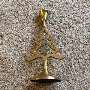 Festive Gold Tree Candle Holder